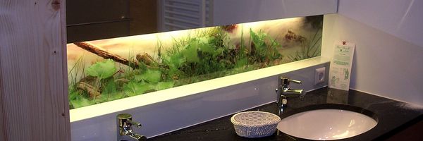 Zand Glaserei - Badezimmerrueckwand Glas direkt bedruckt Zand Glaserei - Badezimmerrueckwand Glas direkt bedruckt