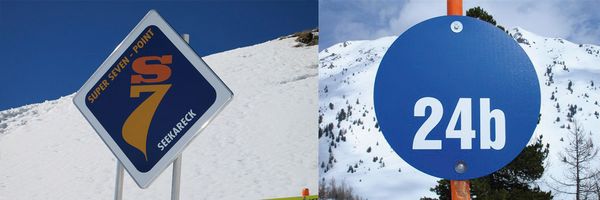 Liftgemeinschaft Obertauern Pistenschilder, Pistennummer, runde Pistenschilder Liftgemeinschaft Obertauern Pistenschilder, Pistennummer, runde Pistenschilder